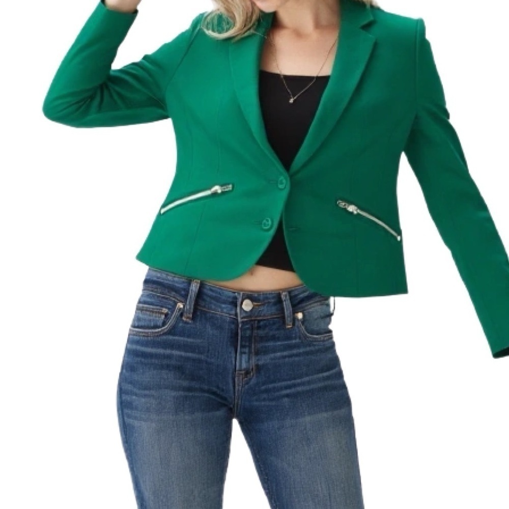 Storm & Marie Green Tone Cropped Blazer Size Small